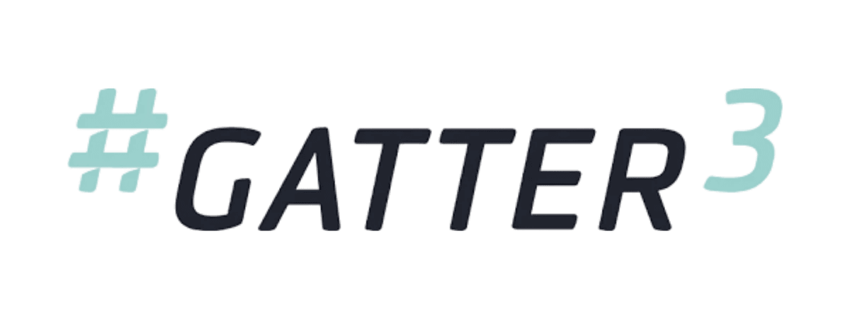 Text mit dem Wort ‚#GATTER³‘ in schwarzer und hellblauer Schrift auf schwarzem Hintergrund.